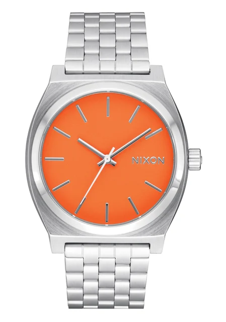 Nixon US Time Teller - Silver / Mandarin A045-5212-00 kol saati