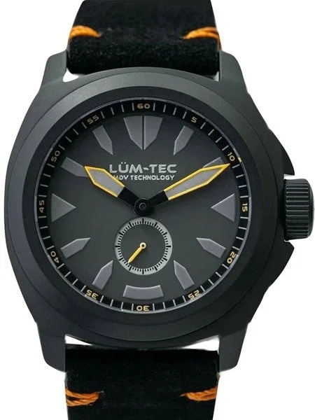 Lum Tec Lum-Tec Phantom 44mm Watch with Titanium Carbide Black PVD Case, AR Sapphire Cryst