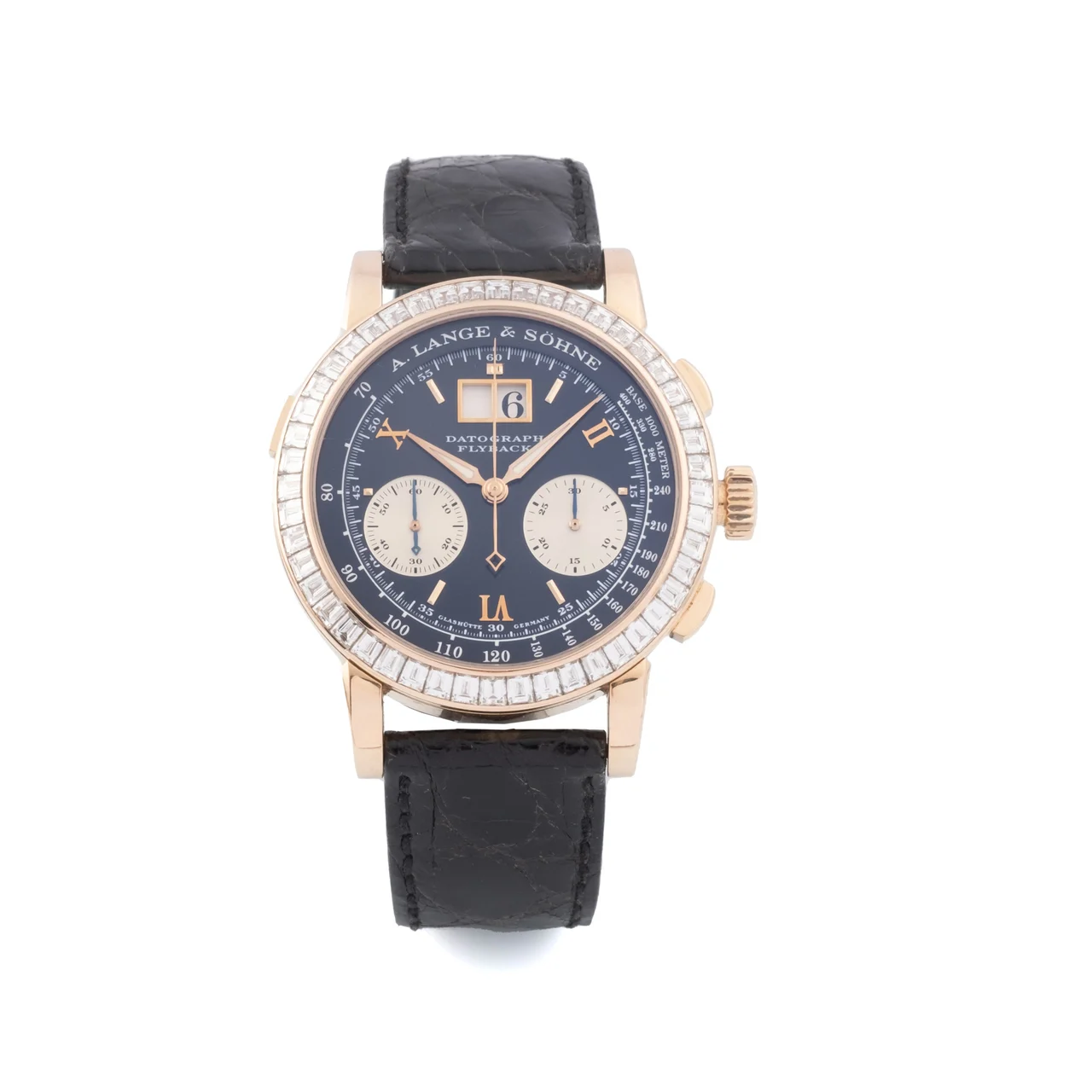 A. Lange & Sohne LANGE & SOHNE, REF. 815.031, DATOGRAPH, BAGUETTE DIAMOND BEZEL, No. 7/20, PINK GOLD kol saati