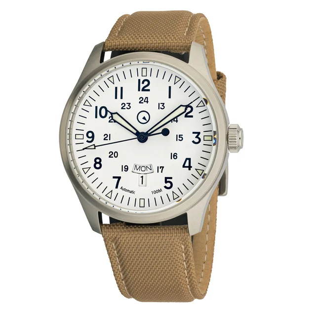 Islander "DAY-T" Automatic Field Watch with White Dial and Day-Date Display #ISL-198 kol s