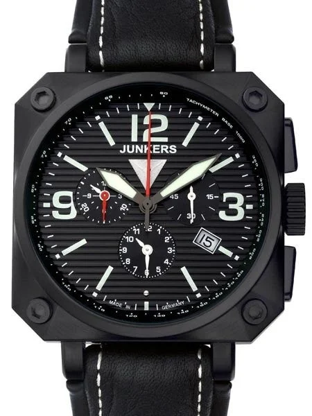 Junkers Horizon Airplane Chronograph Watch with Alarm #6792-2 kol saati