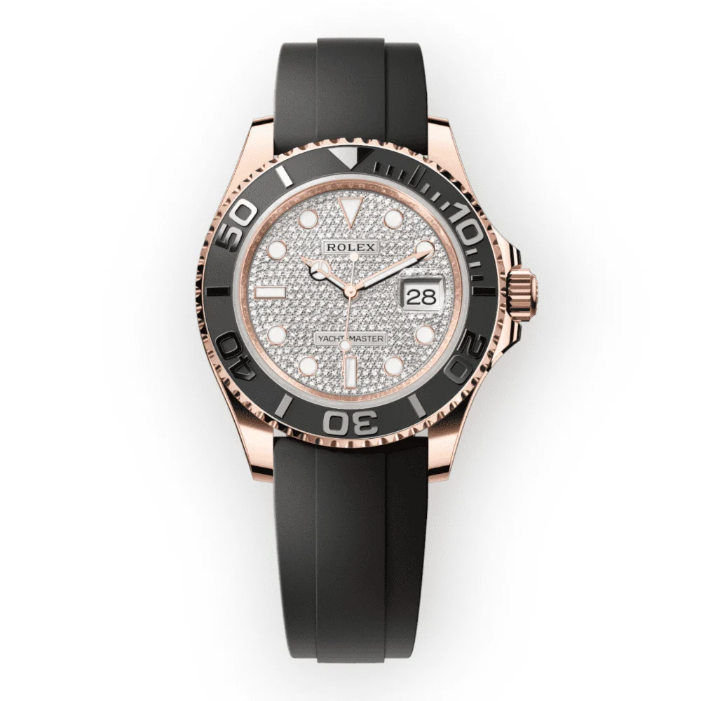 Rolex Yatch-Master 40mm Rose Gold Diamond-Paved Di Pre-Owned Rolex Yatch-Master 40mm Rose Gold Diamond-Paved Di 40 mm kol saati