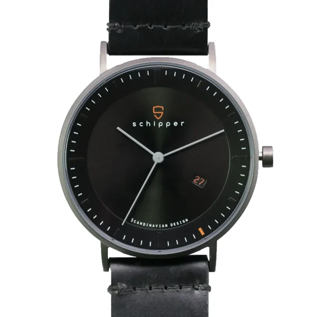 Schipperwatch Schipper NEW AESTHETIC 40 | Sunburst Black | Svart Läder kol saati