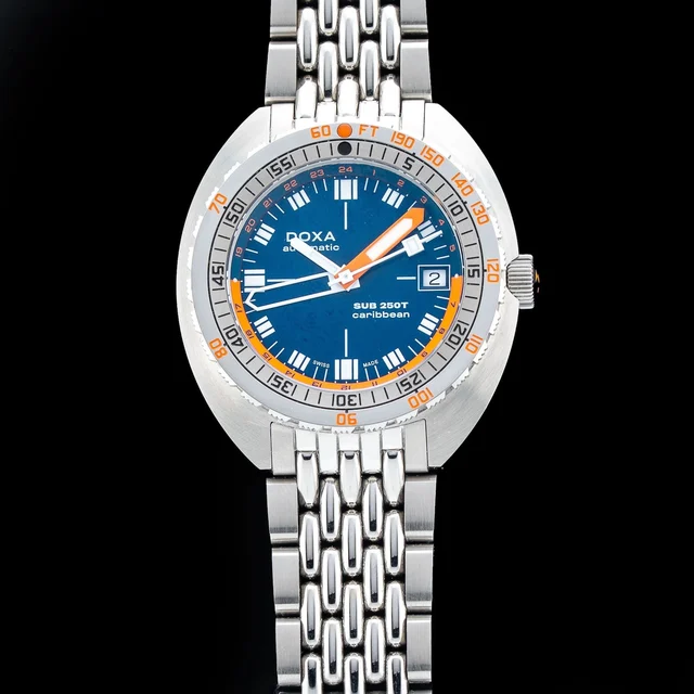 Doxa SUB 250T GMT Caribbean On Stainless Steel Bracelet 210009N35231 kol saati