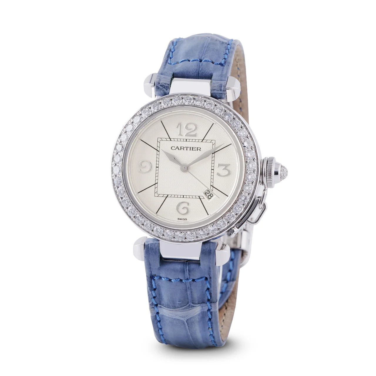 Cartier CARTIER REF. WJ101651, PASHA, 18K WHITE GOLD AND DIAMOND kol saati