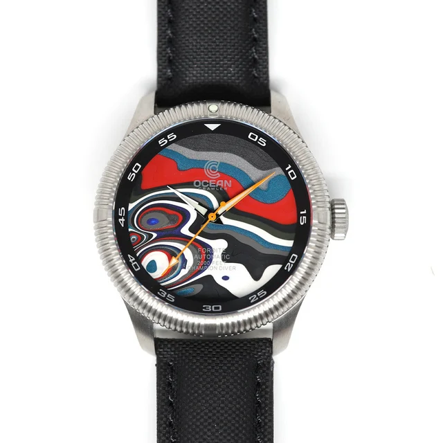 Ocean Crawler Champion Diver with Fordite Dial A #OC-CD-FRAA kol saati