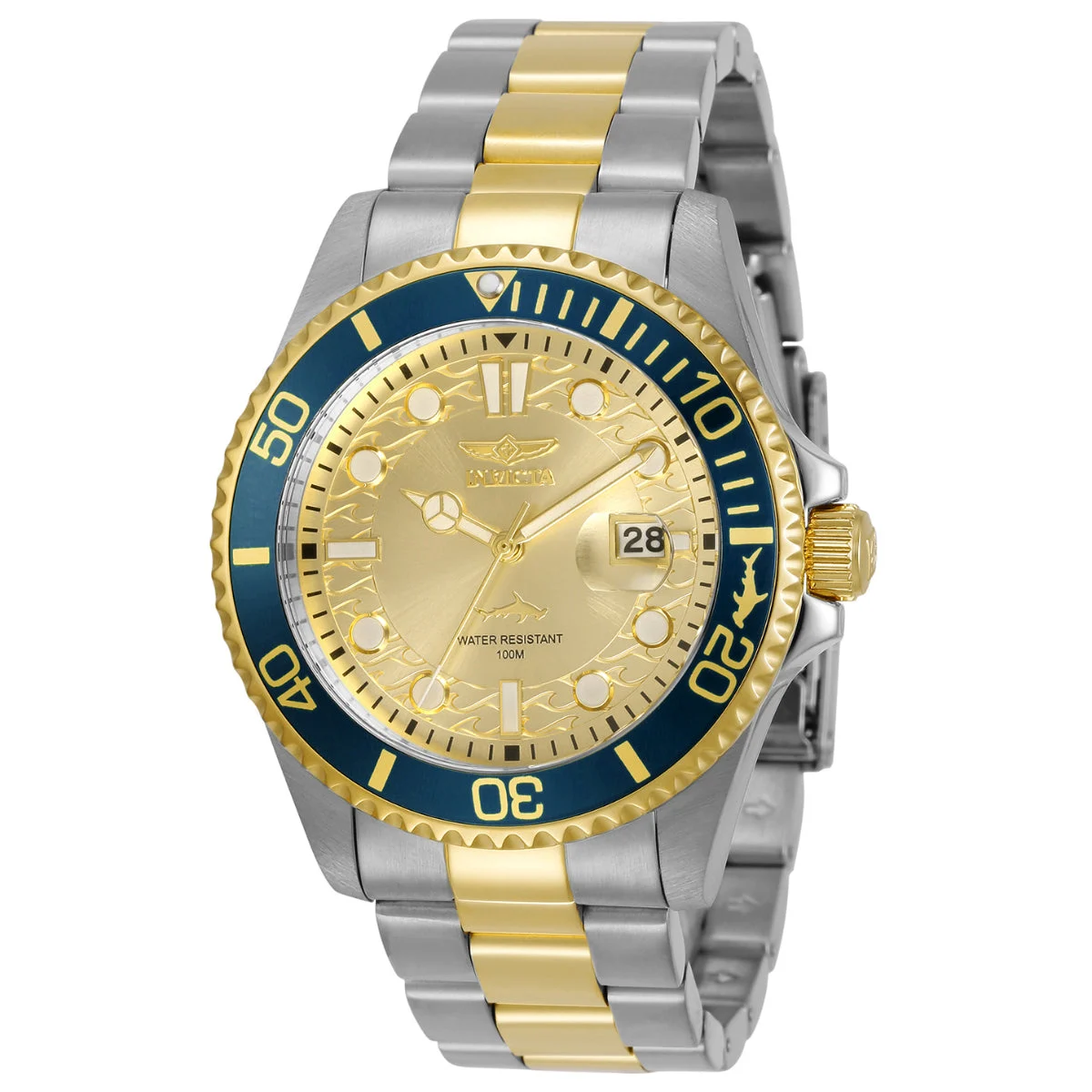 Invicta Pro Diver Currentwave Watch - 43mm. Steel, Gold (30022) 43 mm kol saati