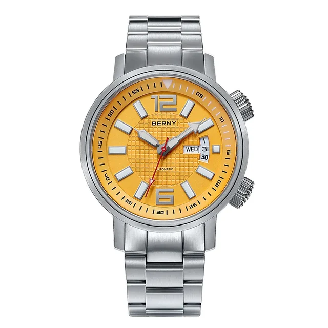 BERNY Men Automatic Compressor-style Diver Watch-AM7081MS AM7081MS-YE kol saati