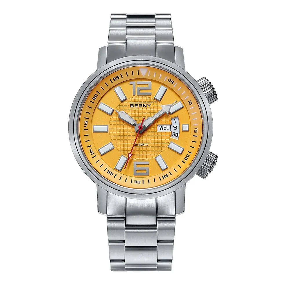 BERNY Men Automatic Compressor-style Diver Watch-AM7081MS AM7081MS-YE kol saati