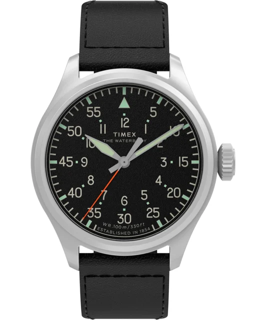 Timex Waterbury Ace 41mm Leather Strap Watch TW2Y70400 kol saati