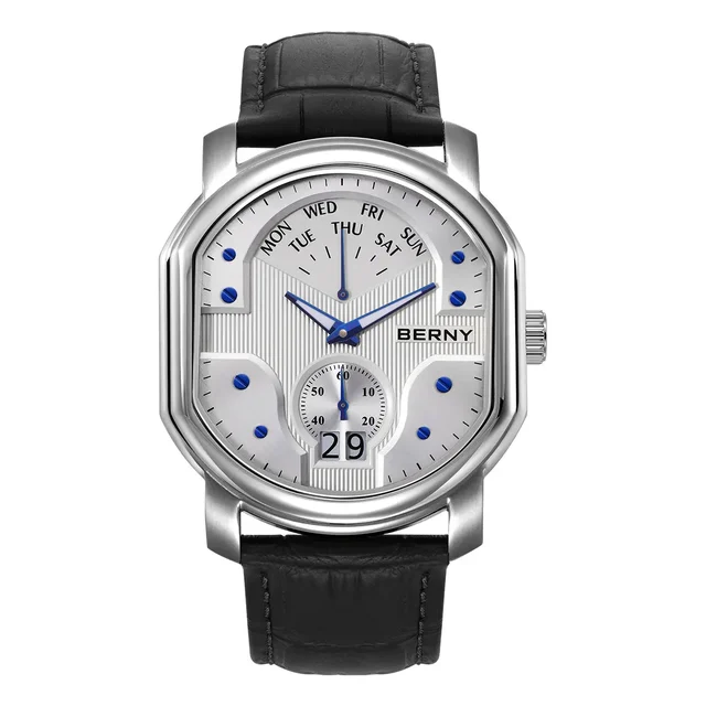 BERNY Men Quartz Tonneau Classic Watch-2707M 2707M-A kol saati