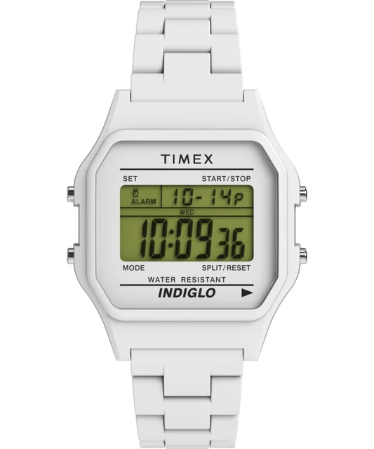 Timex Glossy White Resin Bracelet Watch TW2V20100 kol saati