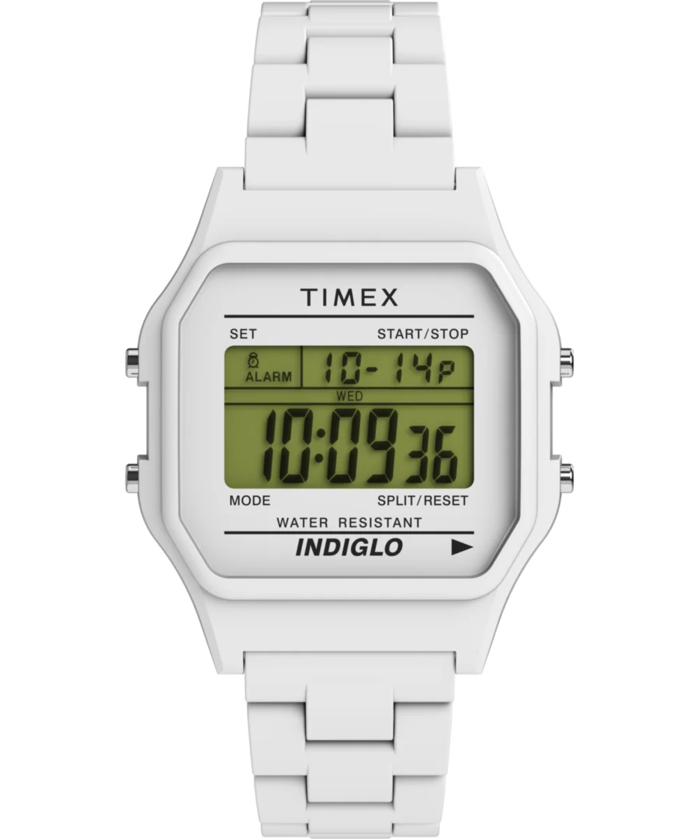 Timex Glossy White Resin Bracelet Watch TW2V20100 36 mm kol saati