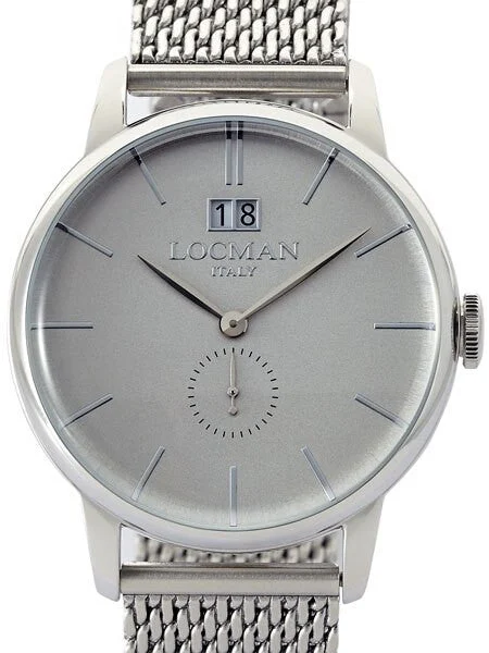 Locman Collection Big Date Quartz Dress Watch with 41mm Case #0252V06-00AGNKB0 kol saati