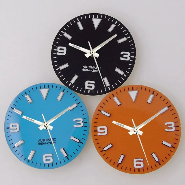 Tandorio Explorer Watch Dial 29mm Watch Dial Explore Dial Face for NH35 NH36 Movement Blac