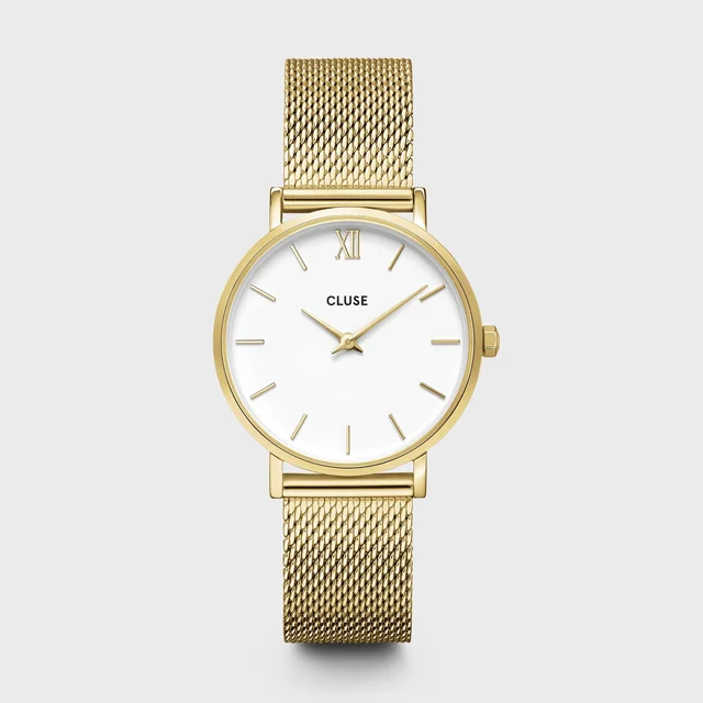 CLUSE Minuit Watch Mesh, White, Gold Colour CW0101203007 kol saati