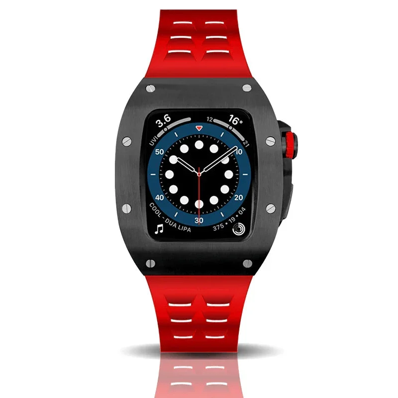 ASOROCK WATCHES black/red Smartwatch Sports case 44 mm kol saati