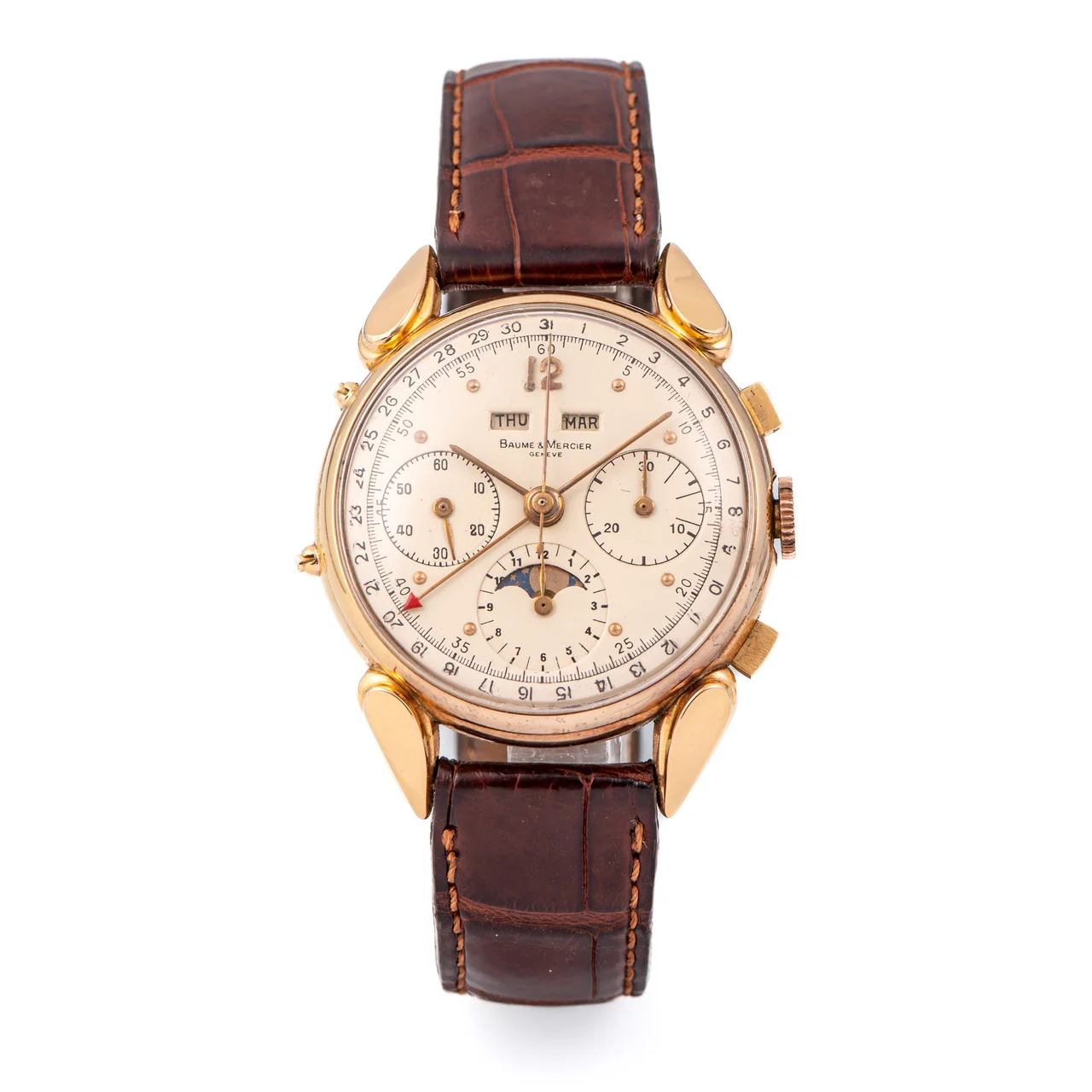 Baume & Mercier Ref. 3918, Triple date,Yellow gold kol saati