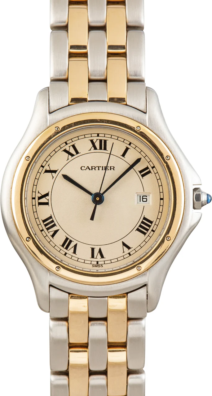 Cartier Cougar Ref W35006B6 Steel & Yellow Gold 26 mm kol saati