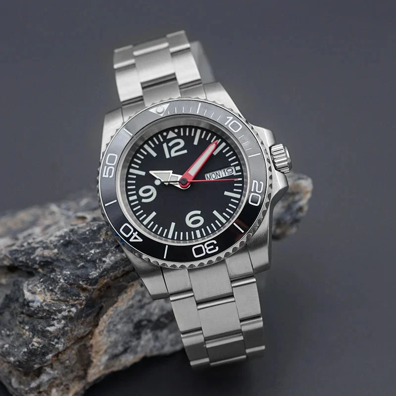 Tandorio Watches Sterile Submariner Sea Dweller Yacht master NH36 Automatic C3 Lume Sapphire 10bar 41MM 14:350853#I 41 mm kol saati