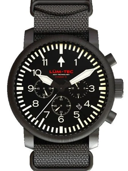 Lum Tec Lum-Tec Combat 42 Chronograph Watch with Double Curved Sapphire Crystal #Combat B42 Combat-B42 43 mm kol saati