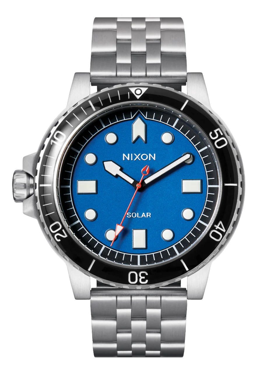 Nixon US Stinger 44 - Silver / Blue / Black A1402-5236-00 44 mm kol saati