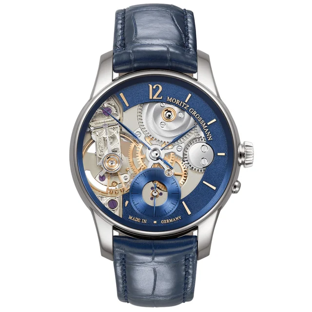 Moritz Grossmann Backpage Tremblage Platinum Blue Meteor MG-003979 kol saati