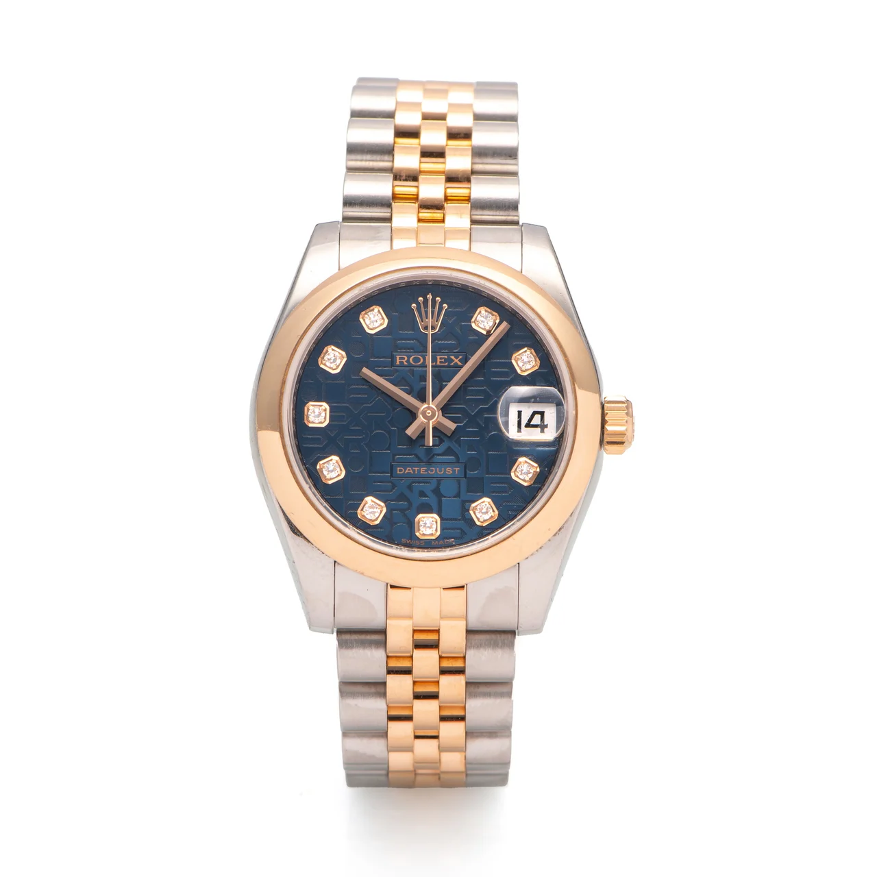 Rolex ROLEX, REF. 178241, DATEJUST, DIAMOND INDEXES, STEEL AND PINK GOLD kol saati