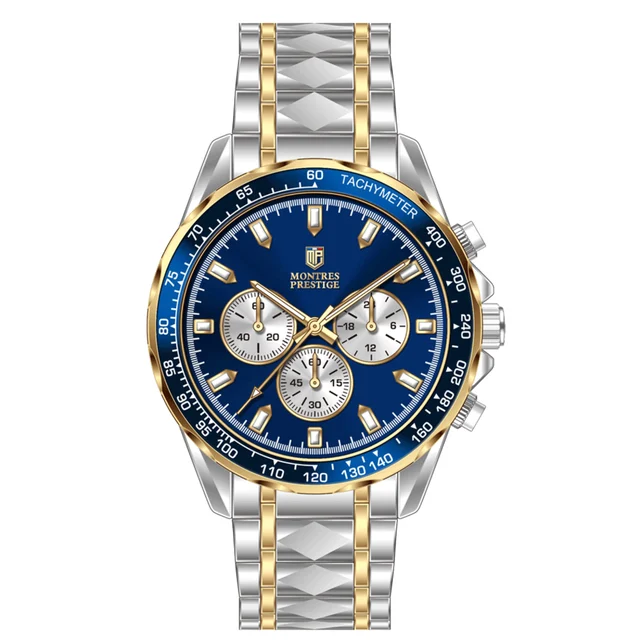 Montres Prestige Watch - 44mm. Gold. Steel (MPW-0345) kol saati