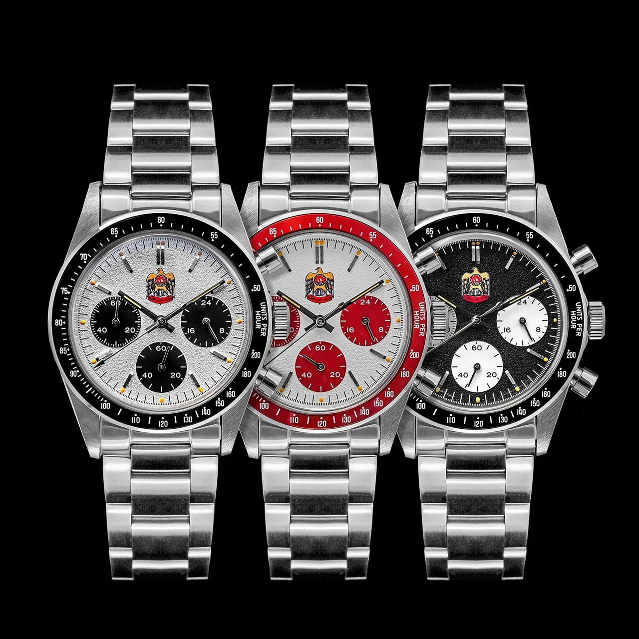 Tandorio Watches THORN T010 Chronograph 37mm Paul Newman VK63 Quartz Couple/sapphire/K9 Glass 3Bar 14:200000080#T010-C-sapphire 37 mm kol saati