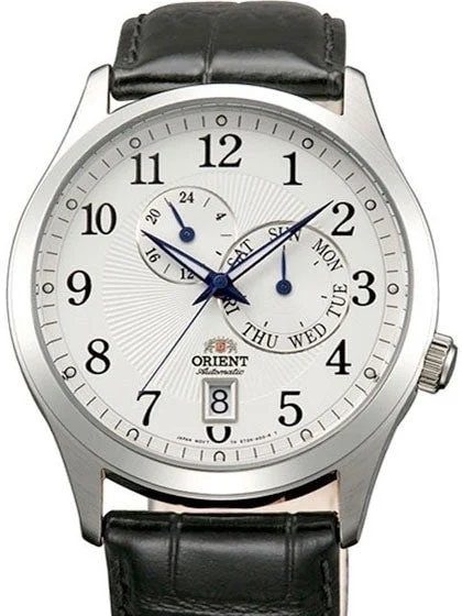 Orient Scratch and Dent - Cosmos Automatic Watch with 24-hr Sub-dial and Day-Date #ET0K003W-SND1 40 mm kol saati