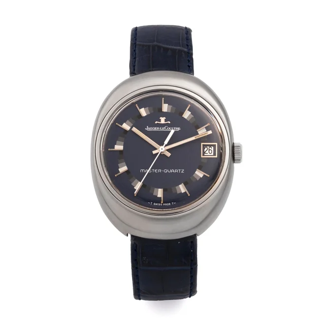 Jaeger-Lecoultre Ref. 23301-42, quartz, centre-seconds, date, blue dial; “Master-Quartz”;