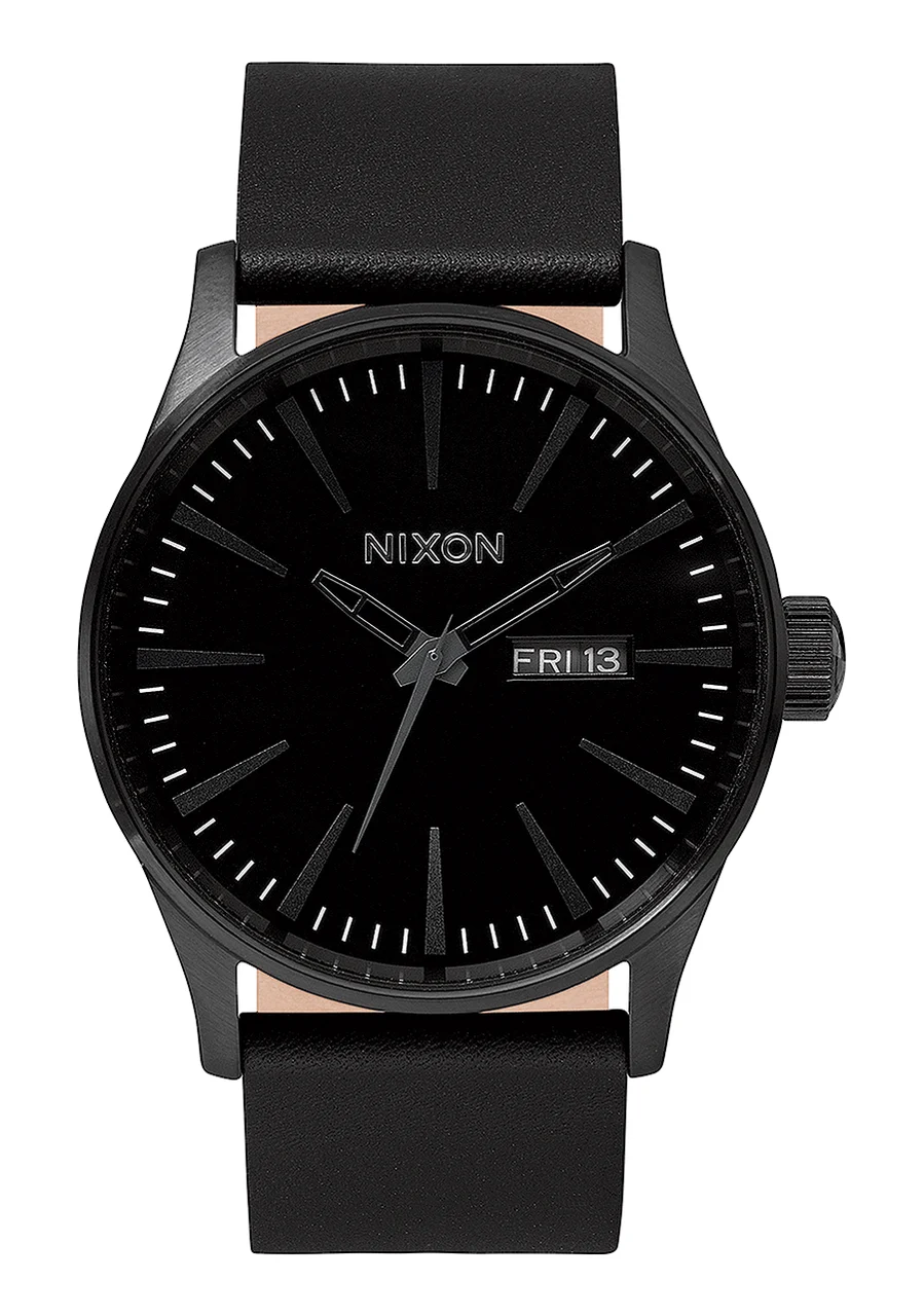 Nixon US Sentry Leather - All Black A105-001-00 42 mm kol saati