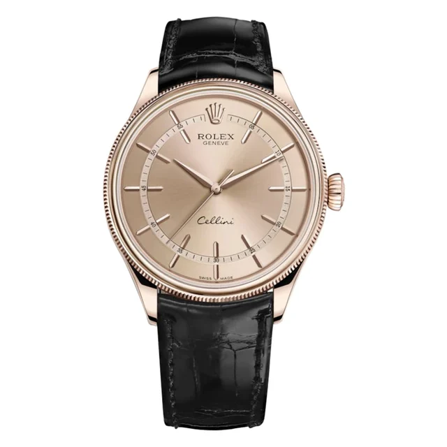 Rolex Cellini 50505 39MM Rose Gold Pink Dial Watch kol saati