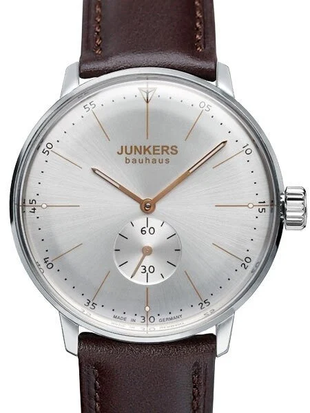 Junkers Bauhaus Swiss Mechanical Watch with Domed Hesalite Crystal #6032-5 kol saati