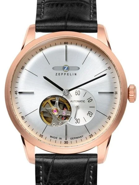 Graf Zeppelin Flatline Automatic Open-Heart Watch with Small Seconds #7362-4 kol saati
