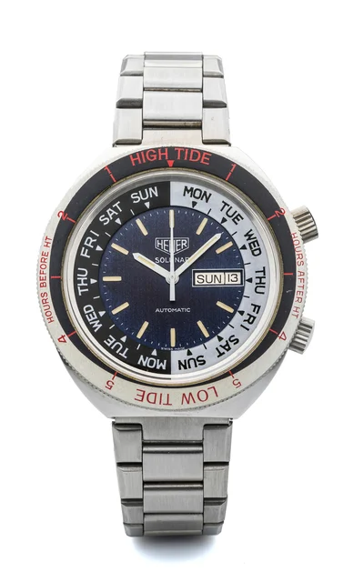Heuer HEUER, REF. 279.603, SOLUNAR A fine and unusual, self-winding, stainless steel day-d