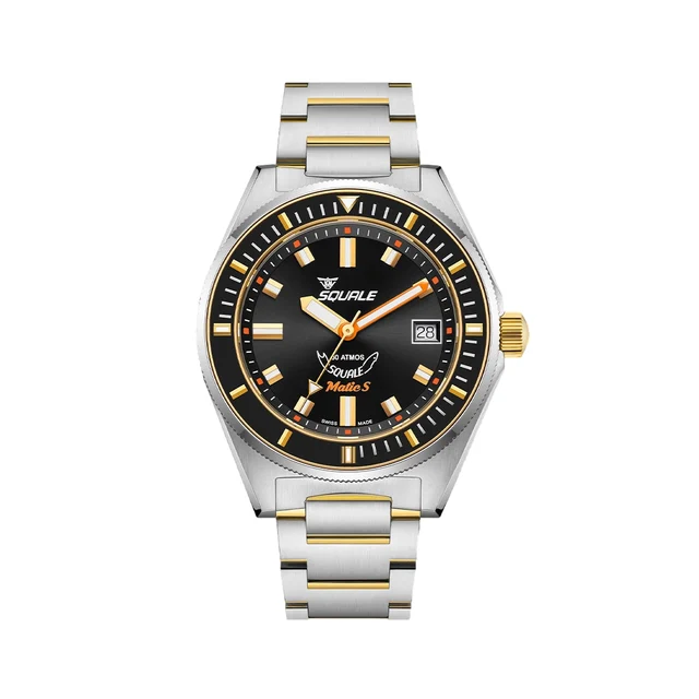 Squale Matic S 39.5mm - Two-Tone Black on Bracelet MATICGBKBK.SSBI kol saati