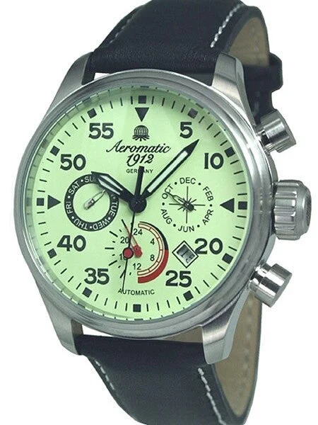 Aeromatic Automatic Calendar Watch with Luminous Dial #A1419 kol saati