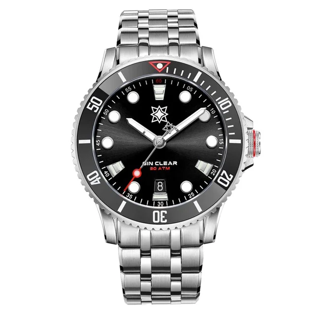 Second Hour Gin Clear Mk2 Watch with Sunburst Black Dial #SEC-HOU-01 kol saati