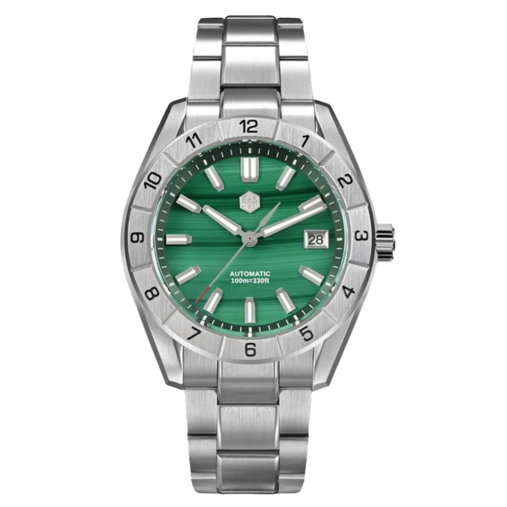 San Martin Watches San Martin Automatic Dive Watch with Malachite Dial #SN0130-A 42 mm kol saati