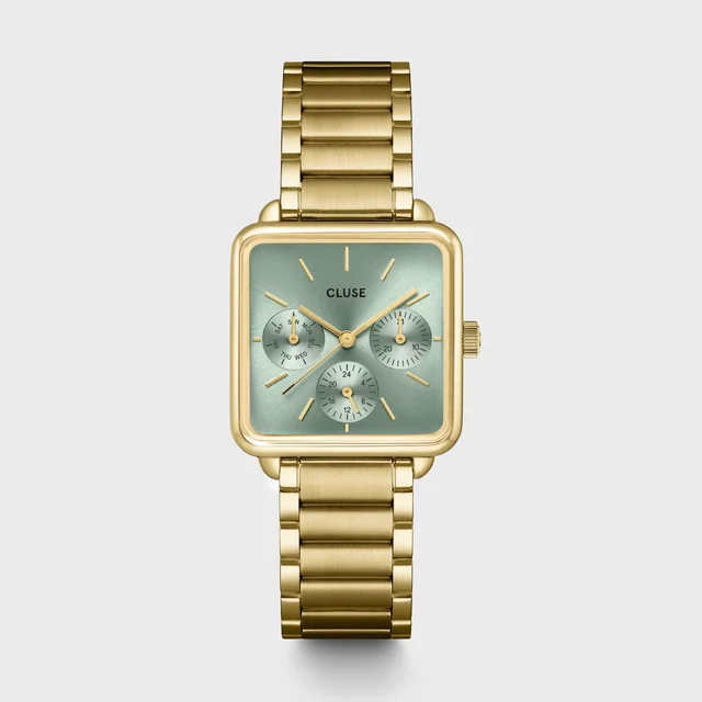 CLUSE Tétragone Multifunction Watch Steel, Sage Green, Gold Colour CW13805 kol saati