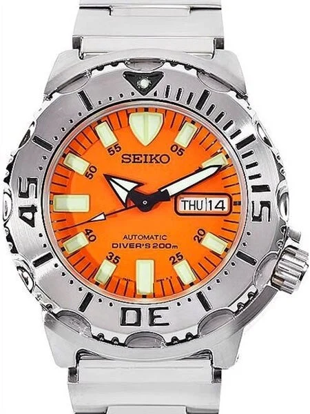 Seiko Orange Monster Automatic Dive Watch, Stainless Steel Bracelet #SKX781K1 kol saati