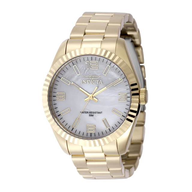 Invicta Open Box Specialty Watch w/ Mother of Pearl Dial - 43mm, Gold (AIC-50126) kol saat