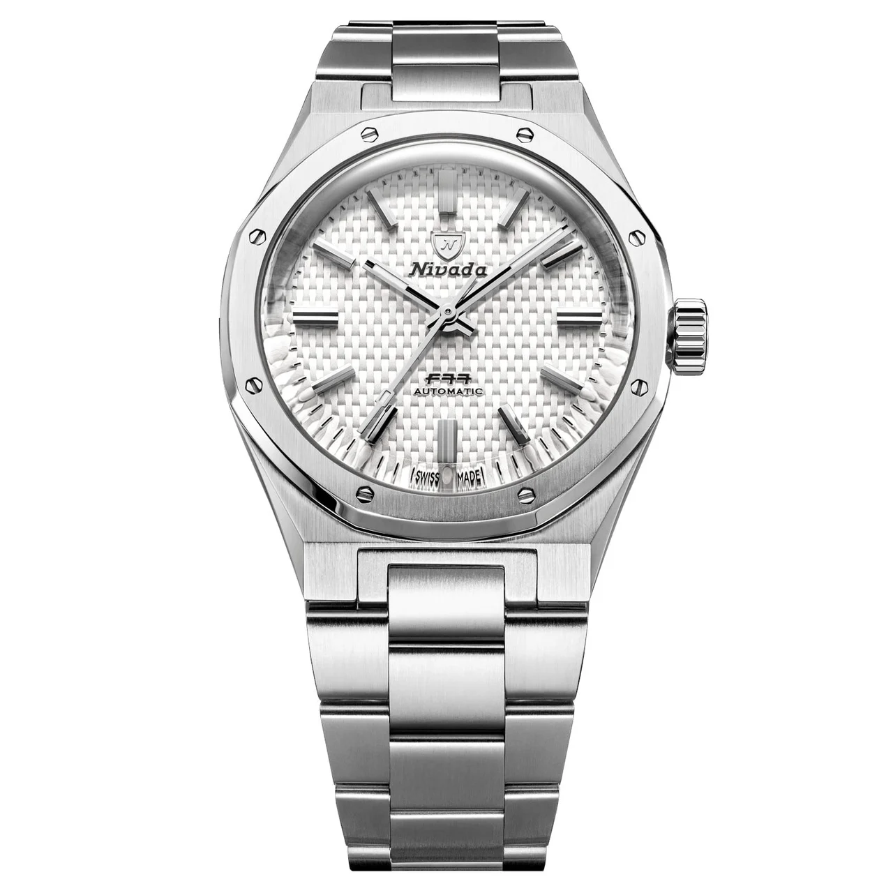 Nivada Grenchen White MK2 38mm No Date 68046A77 38 mm kol saati