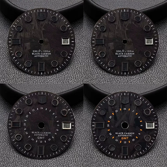 Tandorio Balck Carbon fiber dial 28.5MM for NH35 / NH34 / miyota 8215 /ETA 2824 PT5000 627