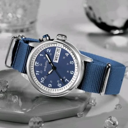 Enkatawatches Atlas – Teal Canvas Blue 40 mm kol saati