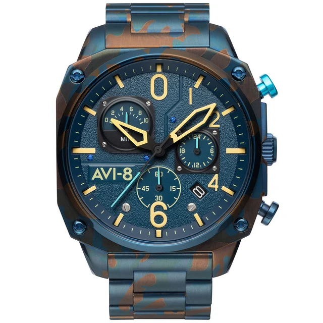 AVI-8 Hawkeye Hunter Air Camo, Retrograde Chronograph, AR Crystal #AV-4052-33 kol saati