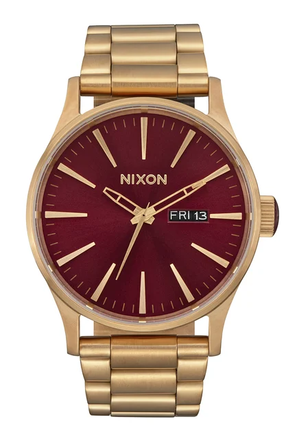 Nixon US Sentry Stainless Steel - Oxblood Sunray / Gold A356-5094-00 kol saati
