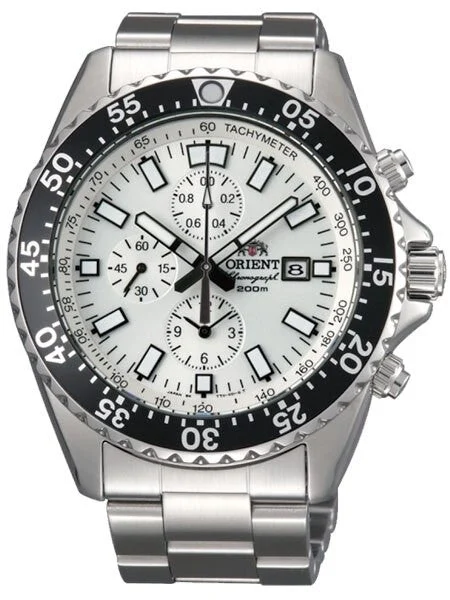 Orient Scratch and Dent - Captain Quartz Sport Chronograph with Stainless Steel Bracelet #